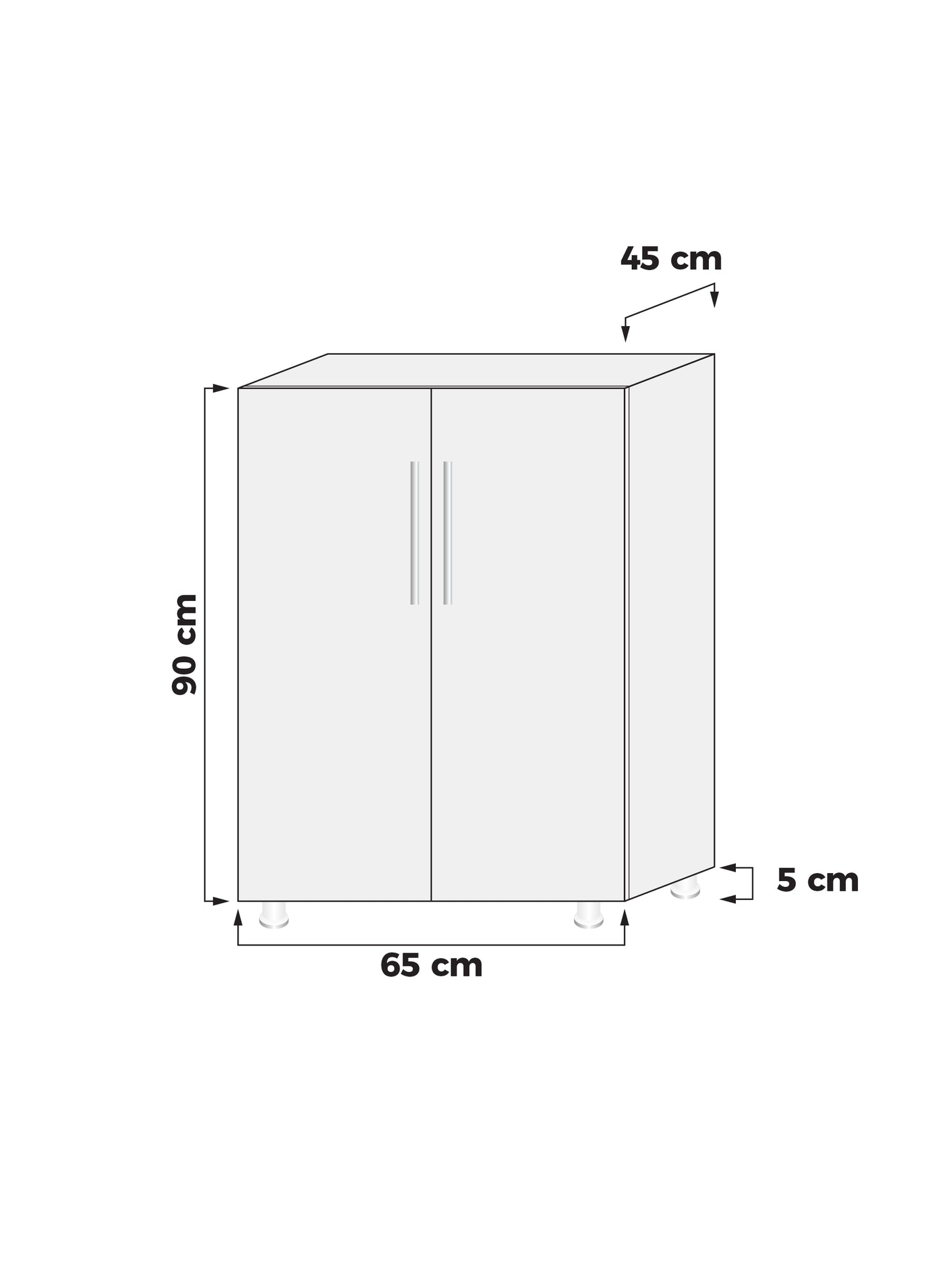 Statomy Pvc Çok Amaçlı (Bahçe, Balkon & Banyo) Dolap - Beyaz - 95 x 65 x 45 cm