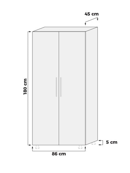 Statomy Pvc Çok Amaçlı (Bahçe, Balkon & Banyo) Dolap - Beyaz - 185 X 86 X 45 Cm